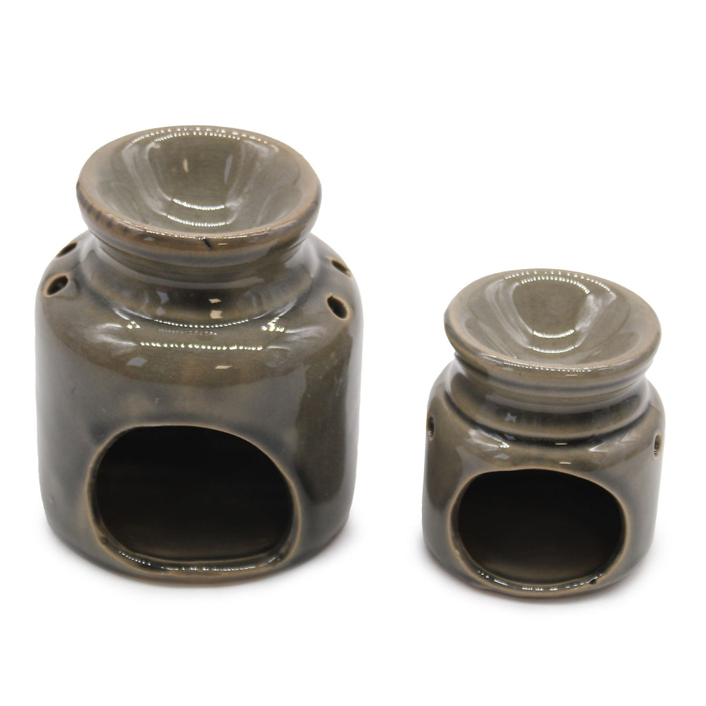 Small Ceramic Oil Burner - Blue Stone Finish – view 2