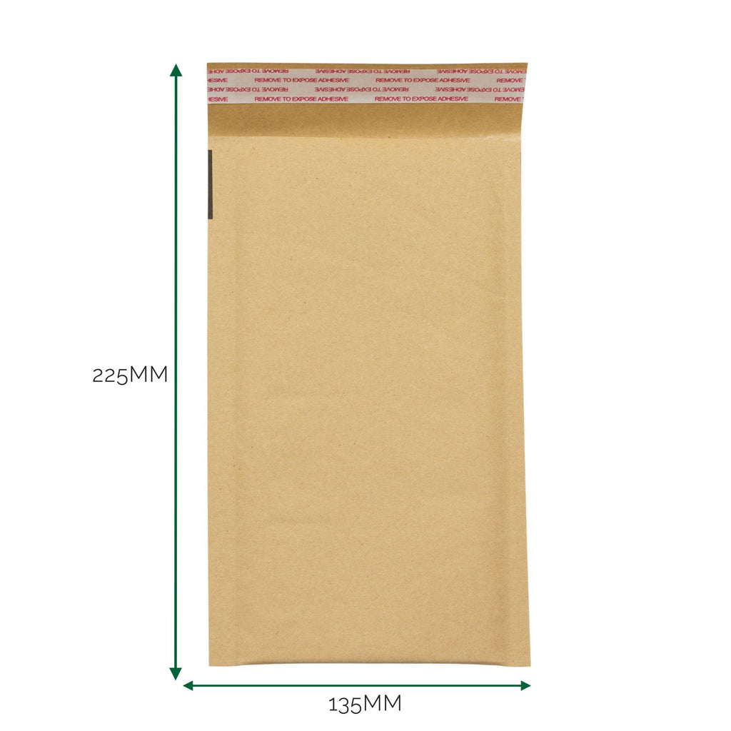 Kraft Bubble Mailing Envelope 135x225+40mm