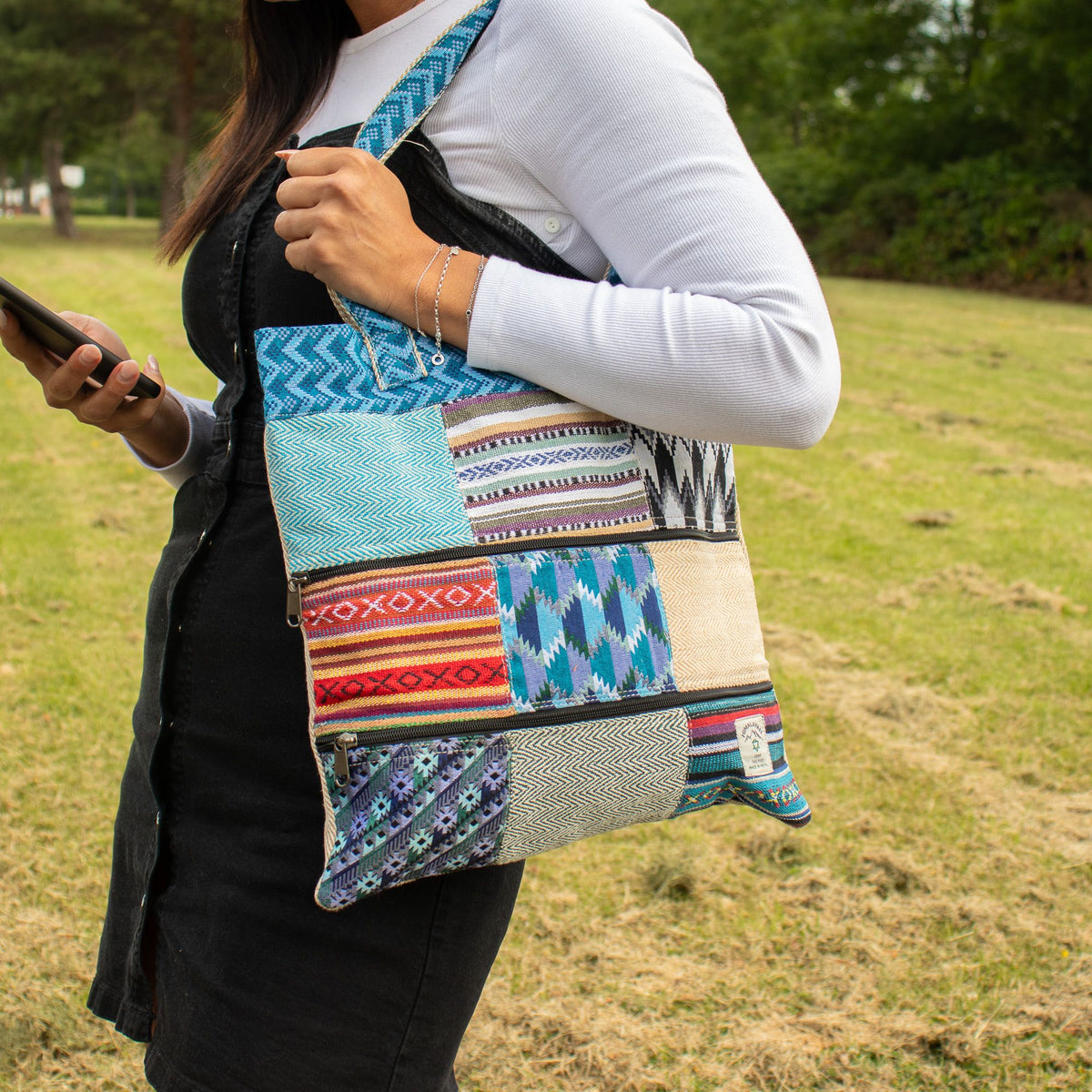 Patchwork Kathmandu Tote Bag - Dhaka Design (37x38cm) – view 3