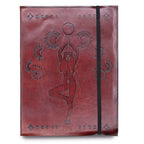 Medium Vegetable Tanned Leather Notebook with Strap – Cosmic Goddess – view 8