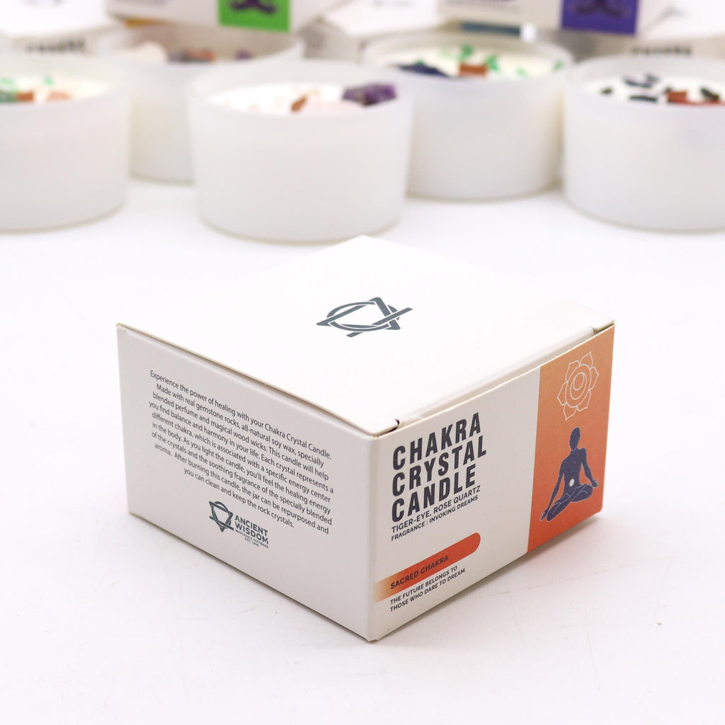 Sacral Chakra Crystal Candle - Invoking Dreams with Tiger Eye – view 6