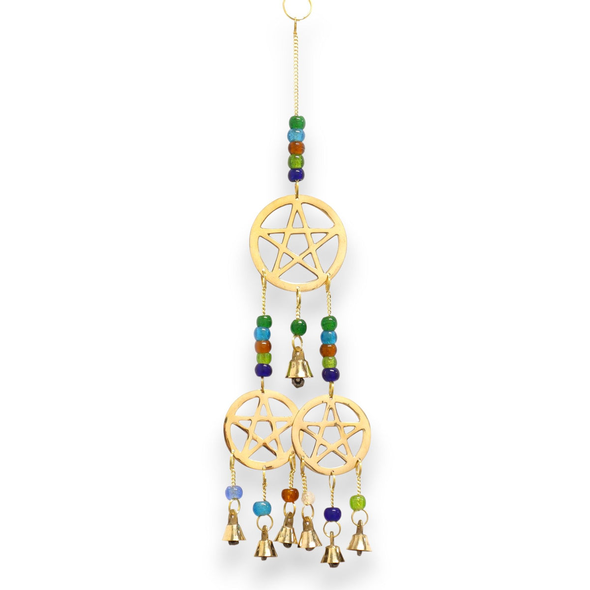 Brass Tri-Pentagram Wind Chime - 7 Bells, 9.5x32cm – view 2