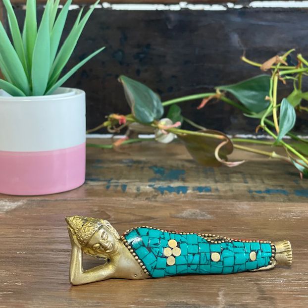 Brass Buddha Figure - Lying Down - 10 cm – view 2