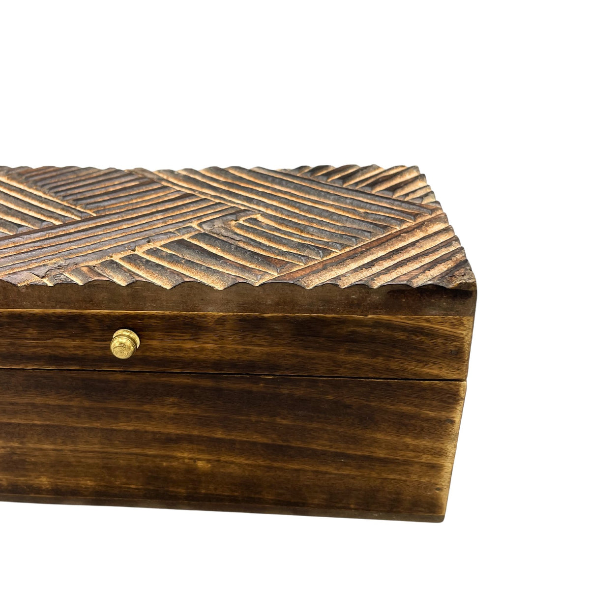 Vintage Deco Wooden Storage Box - Antique Lines, 22 x 12 cm – view 3