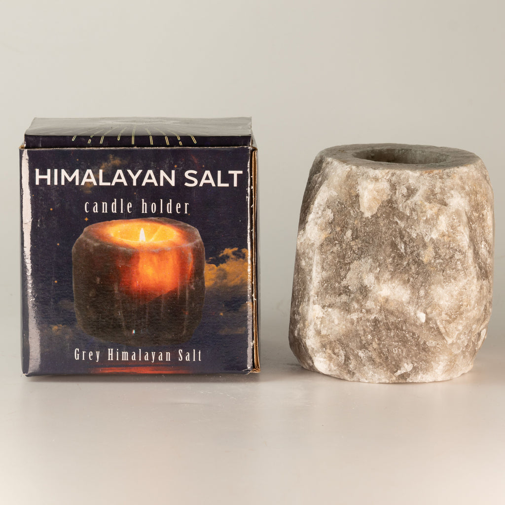 Grey Himalayan Salt Candle Holder, 600-800 g – view 2
