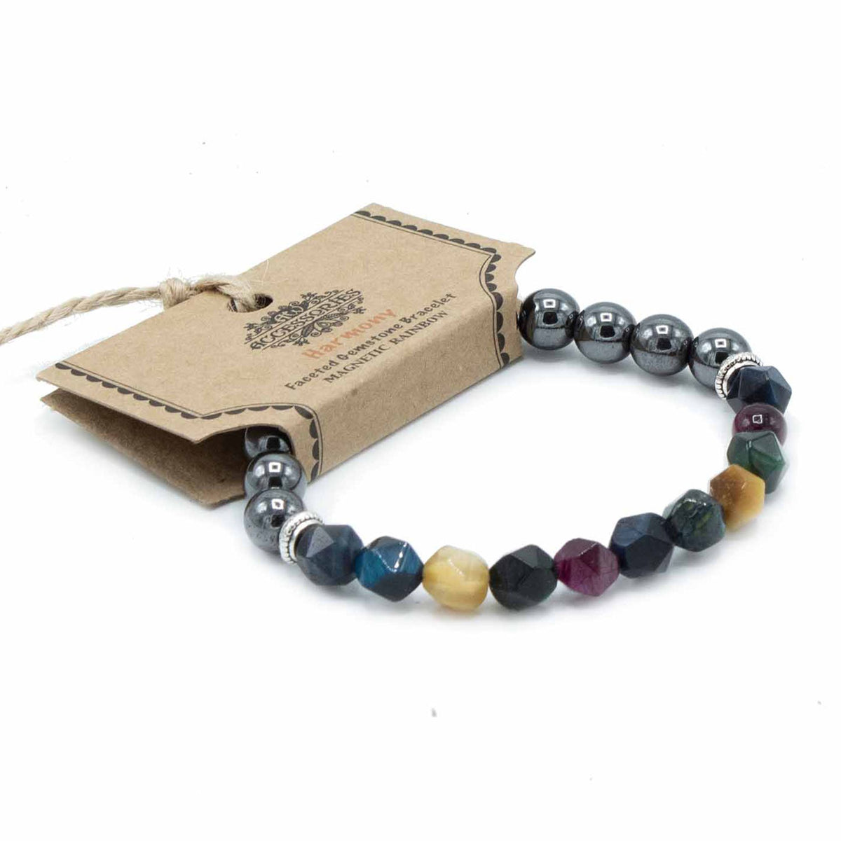 Faceted Gemstone Bracelet - Rainbow Mix – view 2