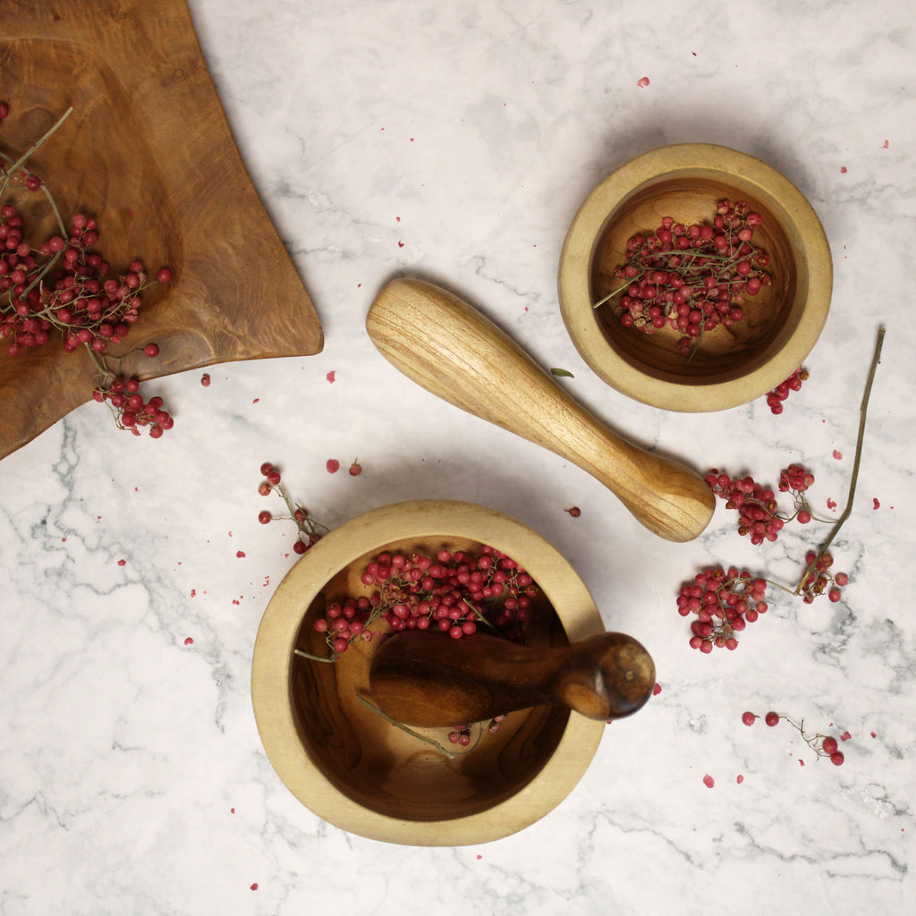 Ergo Teak Pestle and Mortar - Medium, 11 x 11 cm – view 4