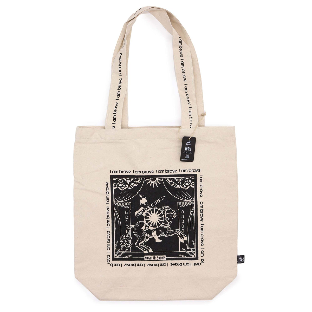 Hop Hare Cotton Canvas Tote Bag - I am Brave