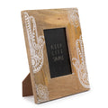 Medium Mango Wood Picture Frame, Hamsa, White