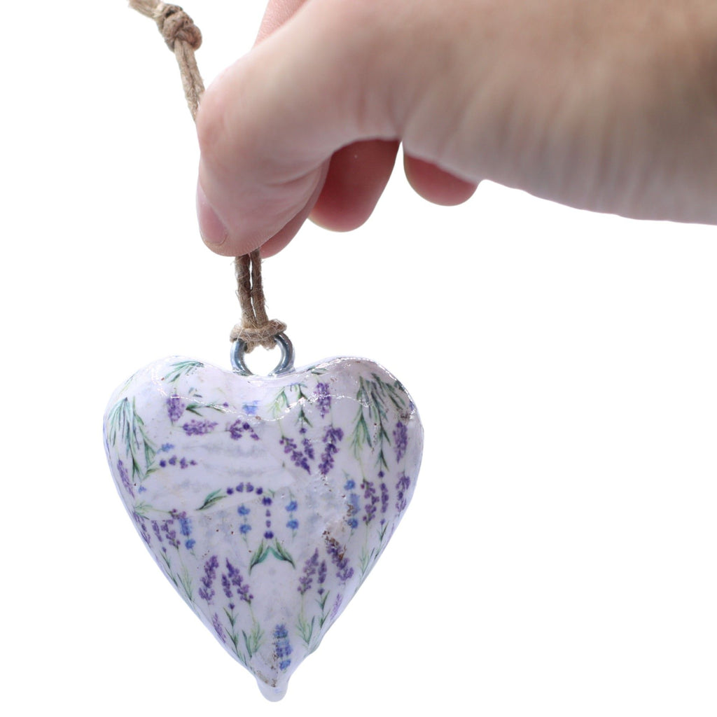 Large Wood Heart Decoration, Lavender – view 2