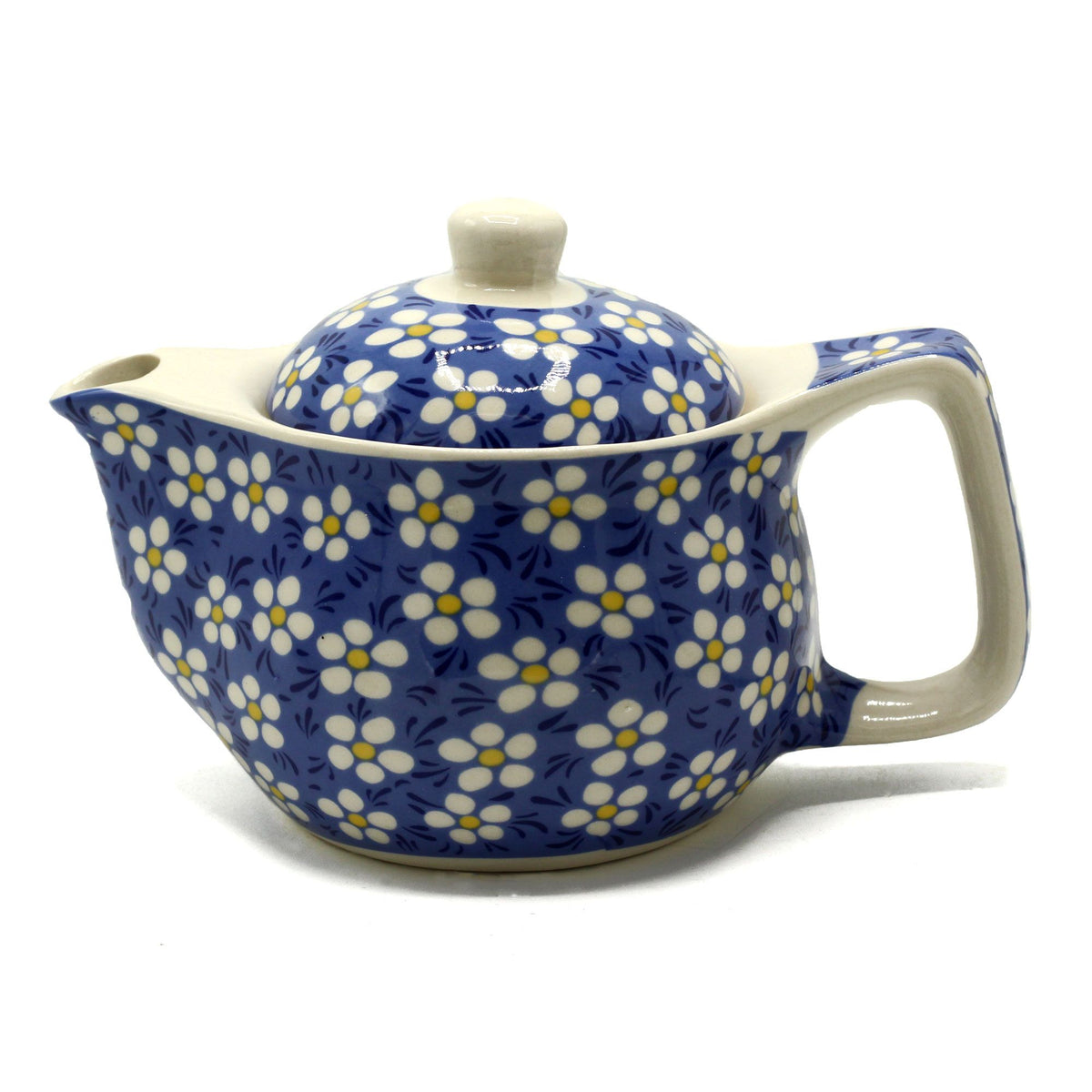 Small Herbal Teapot with Strainer - Blue Daisy – view 2