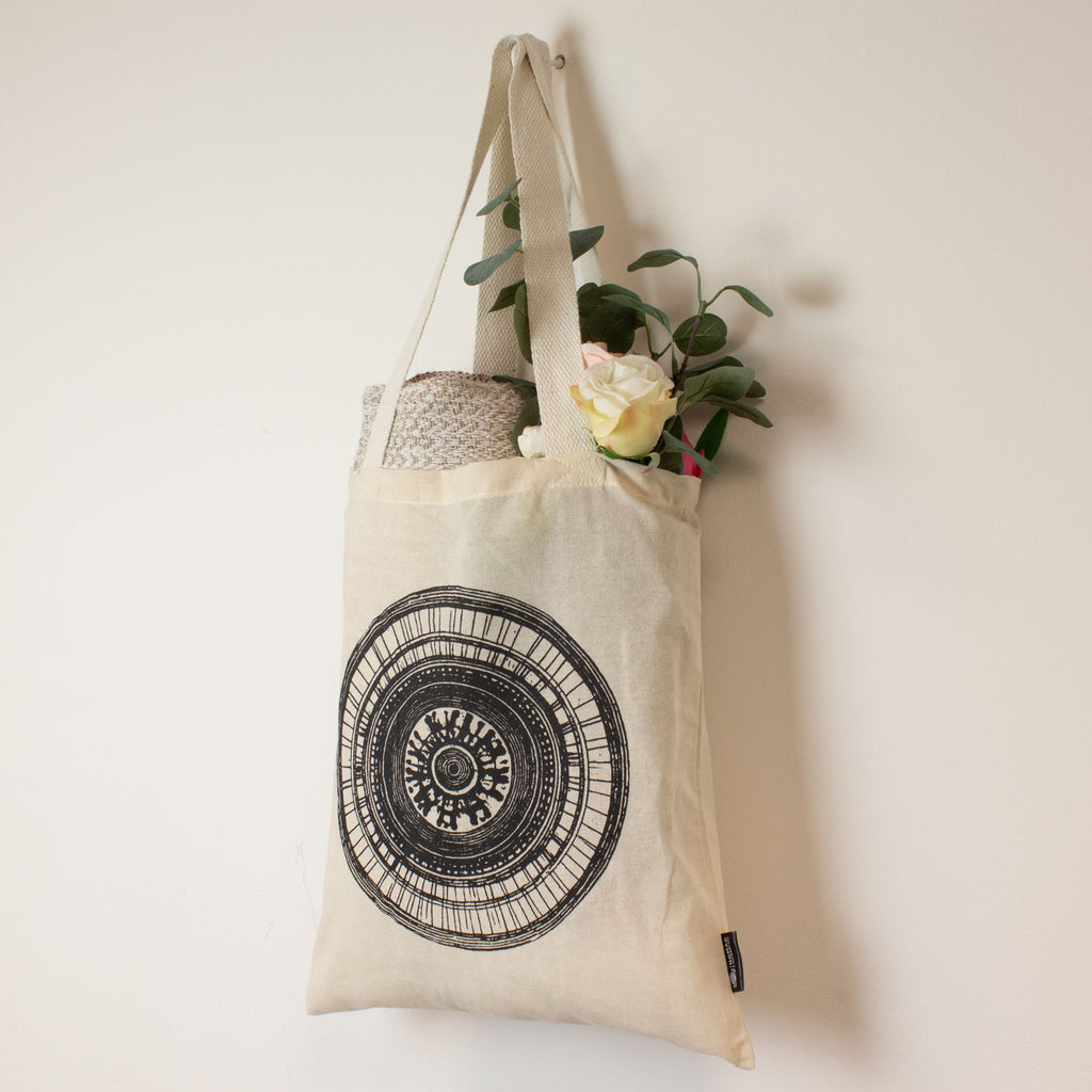 Nomad Sari Tote Bag - Urban Mandala Print - Natural Cotton – view 2
