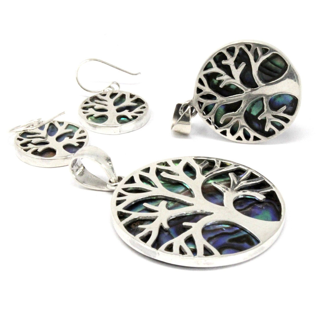 Tree of Life Silver Pendant 22mm, Abalone – view 4