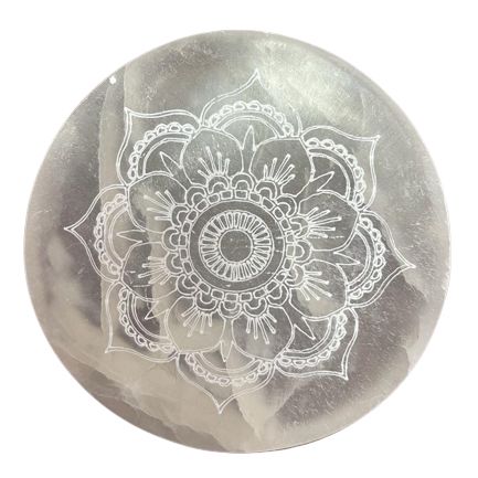 Selenite Charging Plate 8cm - Mandala Design – view 2