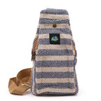Tan & Navy Natural Cotton Cross-Body Bag