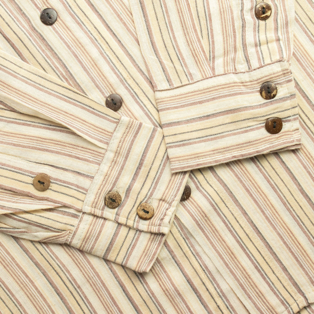Nomad Sari Grandad Shirt - Brown Beige - Large – view 11