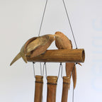 Coconut Twin Birds Wind Chime, Bamboo, Approx. 1 m