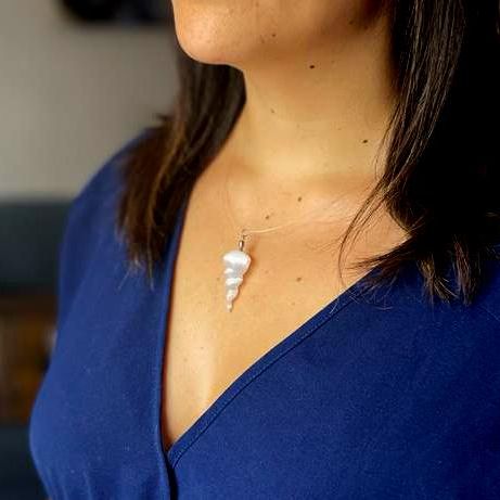 Selenite Spiral Pendant – view 7