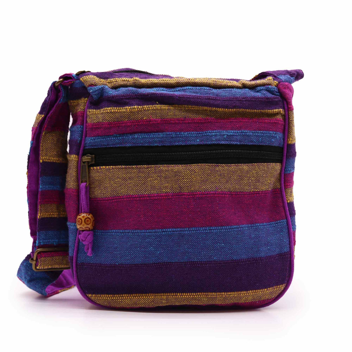Large Nepal Sling Bag - Wild Flowers Print, Adjustable Strap
