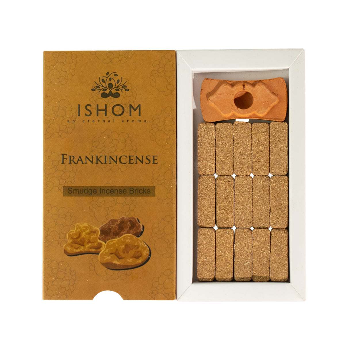 Frankincense Incense Bricks Set of 15 with Terracotta Burner