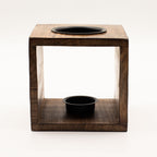 Large Square Mango Wood Oil Burner - Pentagon – view 2