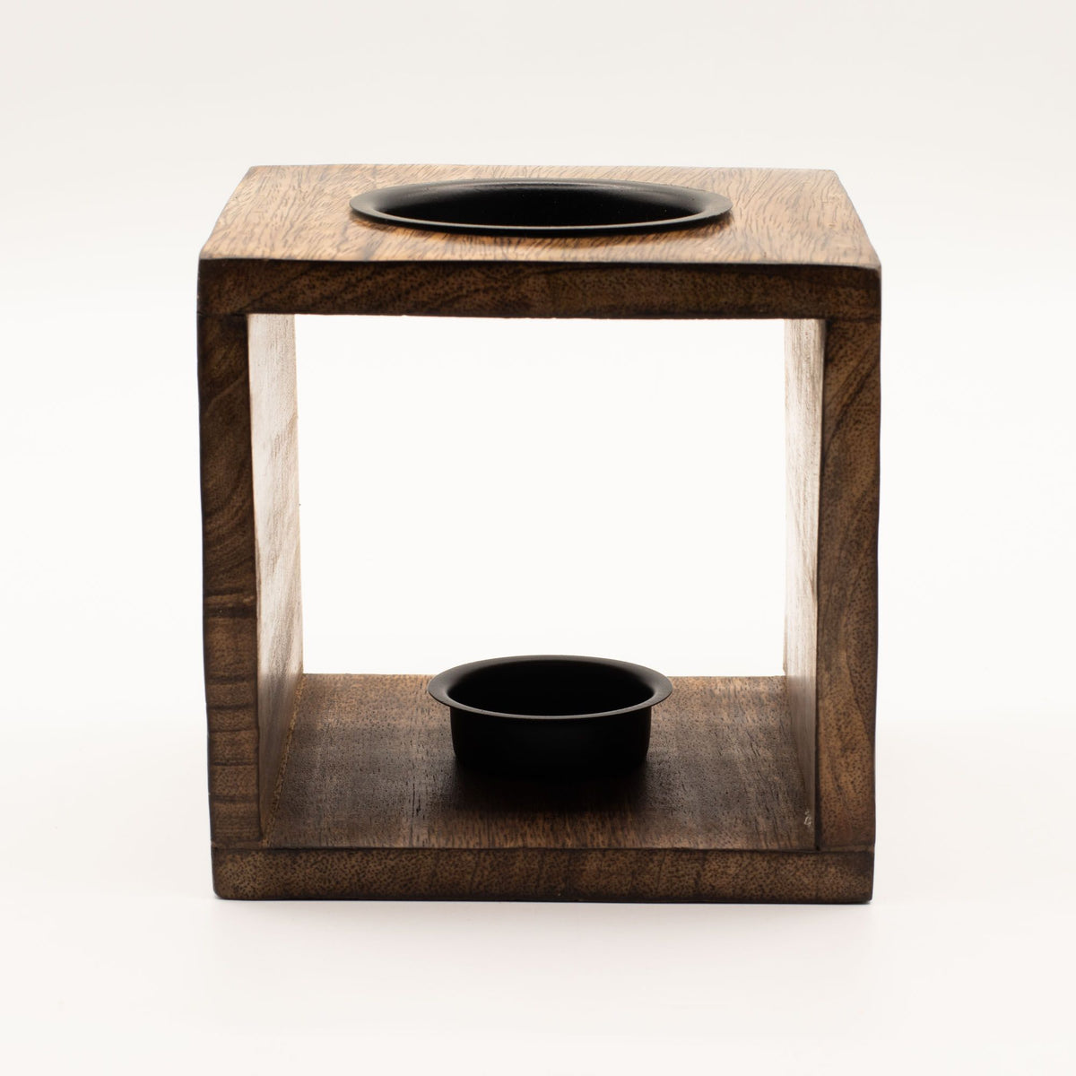Large Square Mango Wood Oil Burner - Pentagon – view 2