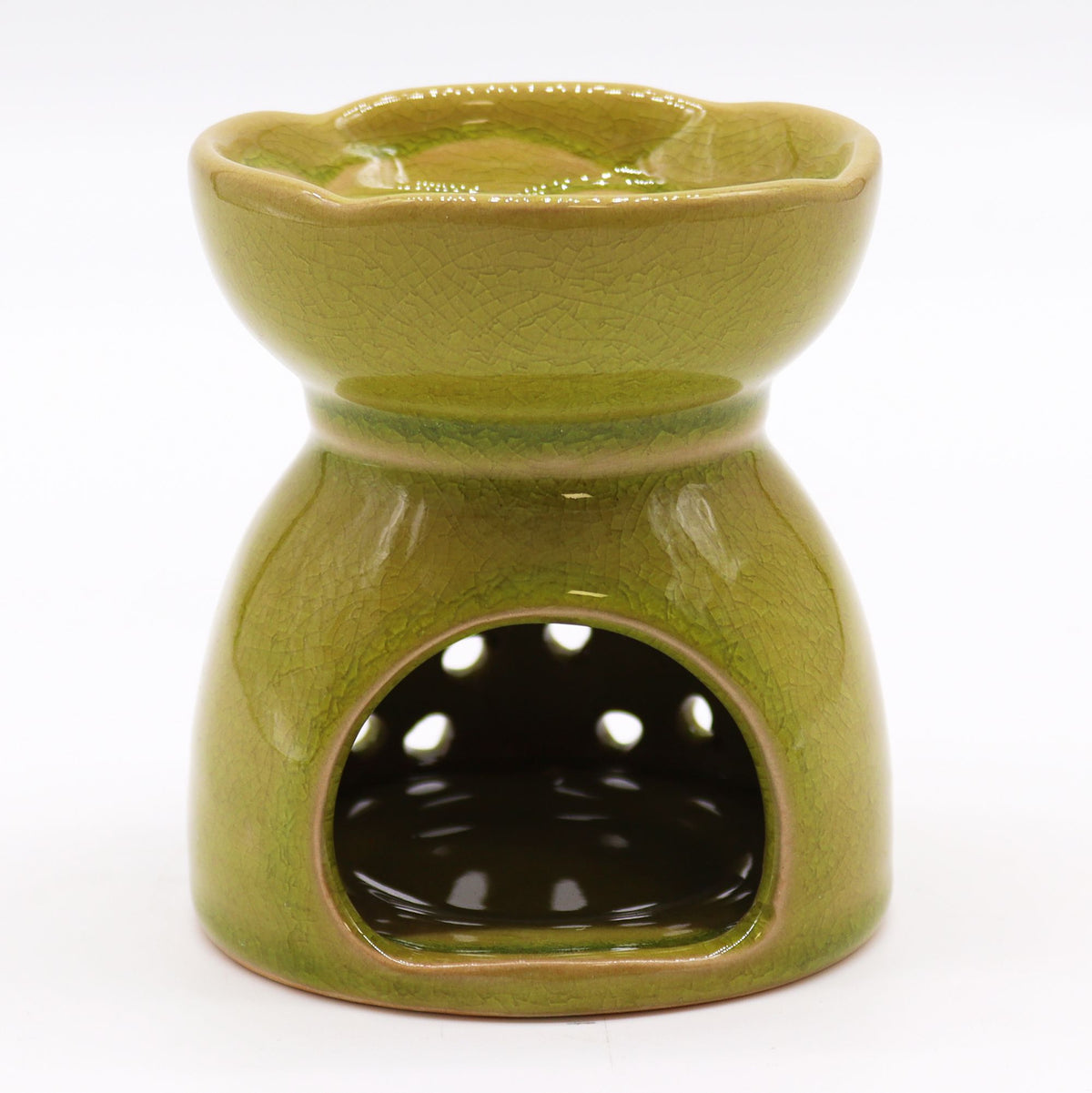 Tree of Life Ceramic Oil Burner - Lime – view 3
