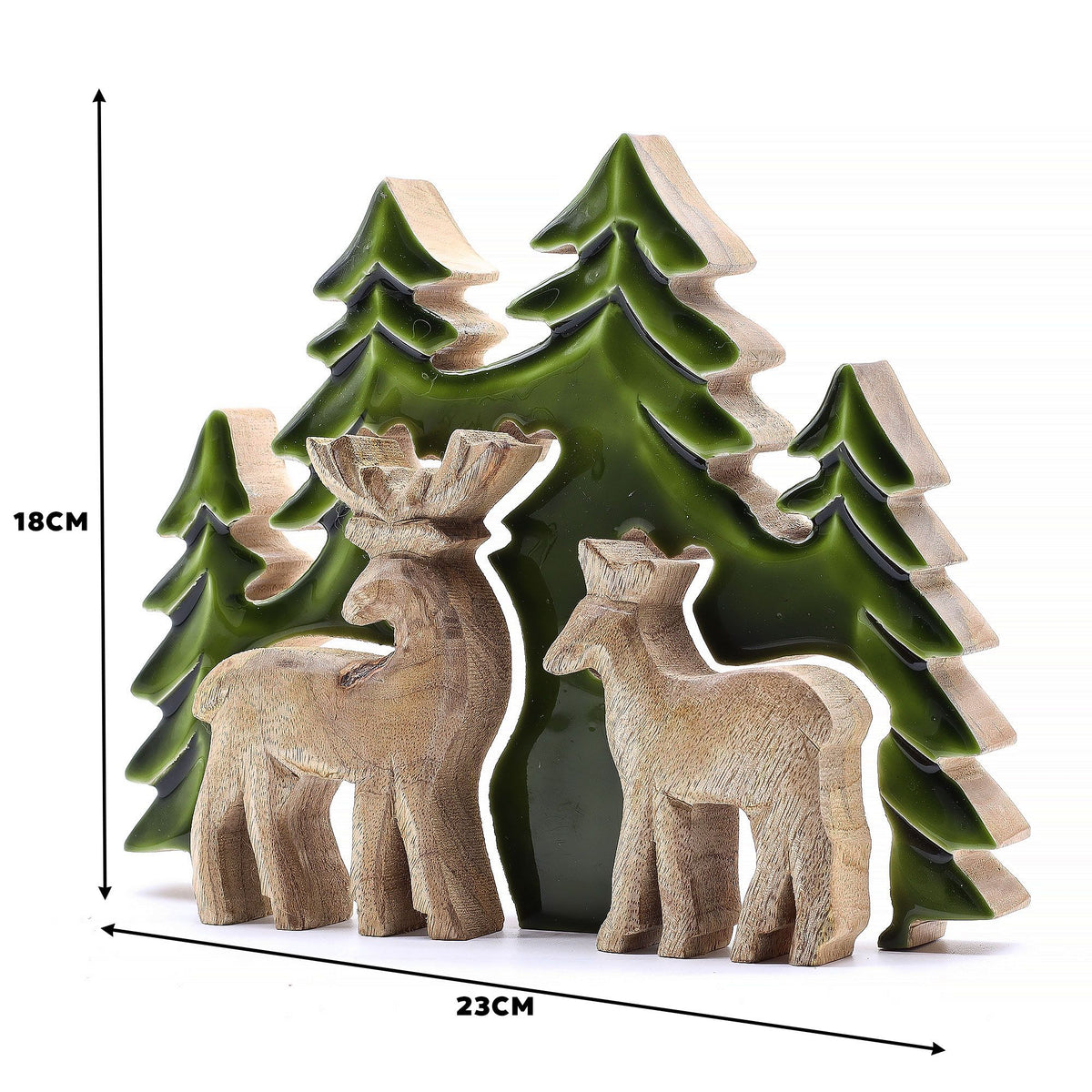 Two Deer in the Forest Wooden Decoration - 18 x 23 cm – view 5