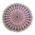 Small Mandala Roundie Cotton Art (130cm) - Peacock Purples
