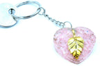 Orgonite Power Keyring - Rose Quartz Hearts Golden Leaf – view 3