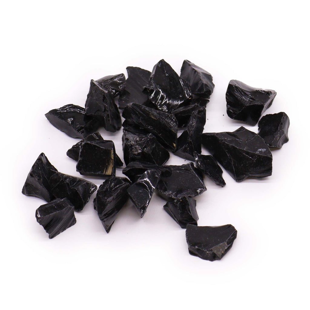 Raw Black Obsidian Crystal Chunks, 500g – view 2