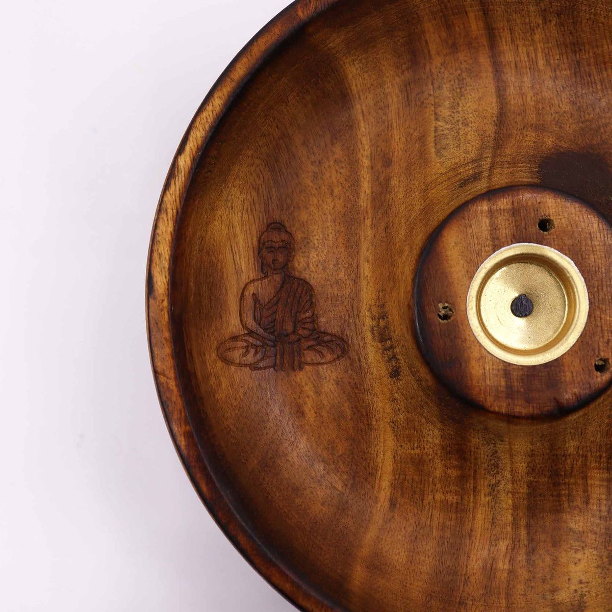 Buddha Incense Stick & Cone Burner Disc - Mango Wood – view 5