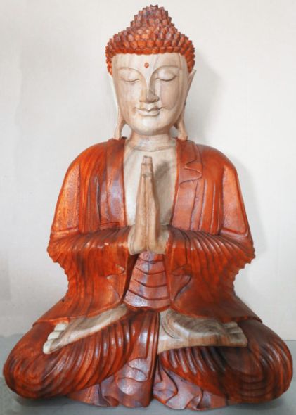 Hand Carved Buddha Statue, Welcome Pose, 30cm – view 3