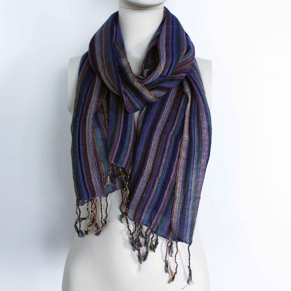 Indian Boho Scarf - 50x180 cm - Random Colours With Gold Thread – view 2