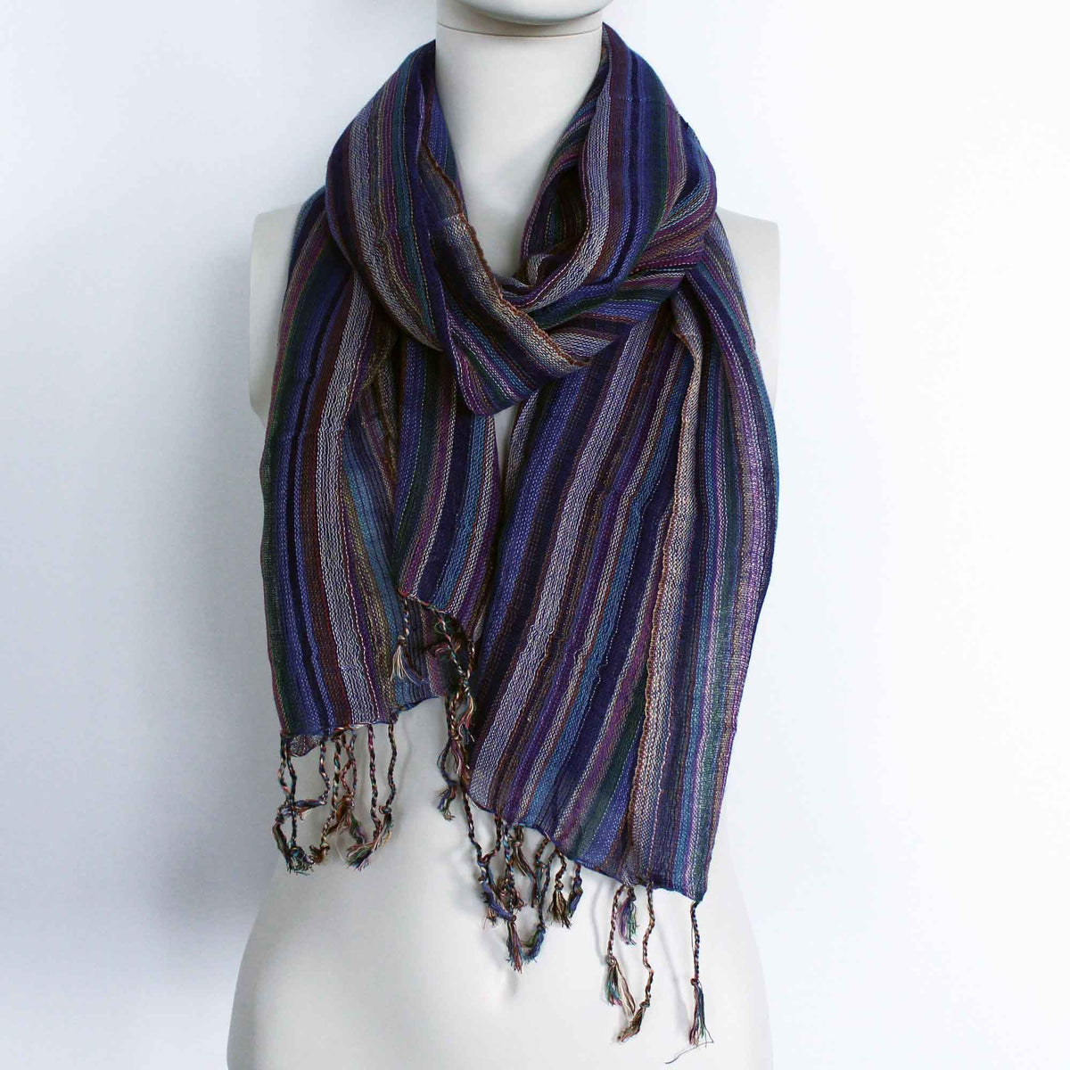 Indian Boho Scarf - 50x180 cm - Random Colours With Gold Thread – view 2