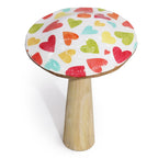 Pastel Hearts Enamelled Mushroom Ornament - Large 20cm – view 3