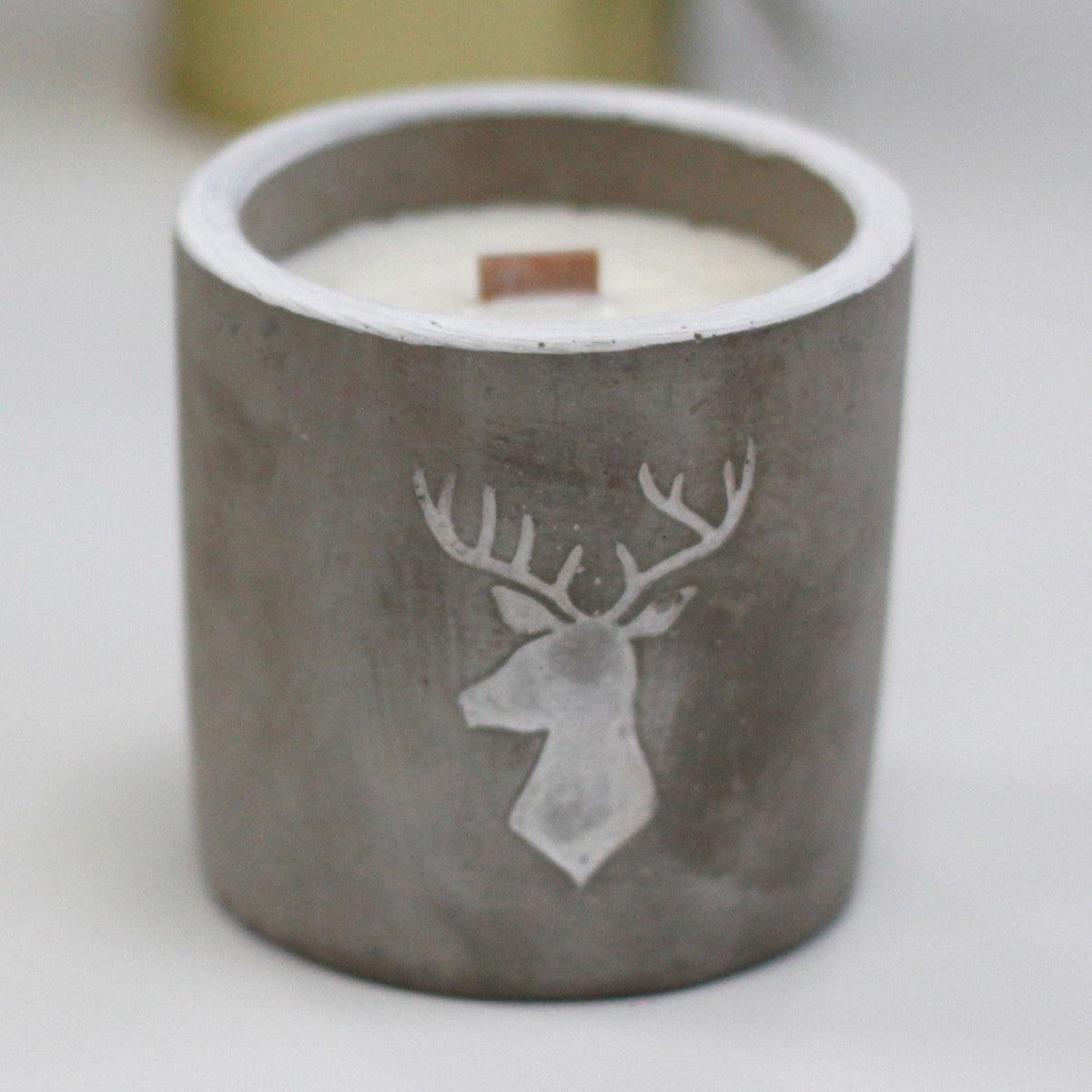 Concrete Wooden Wick Candle - Whiskey & Woodsmoke – view 6
