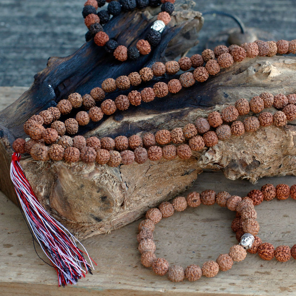 108 Bead Rudraksha Mala Bracelet - Natural – view 5