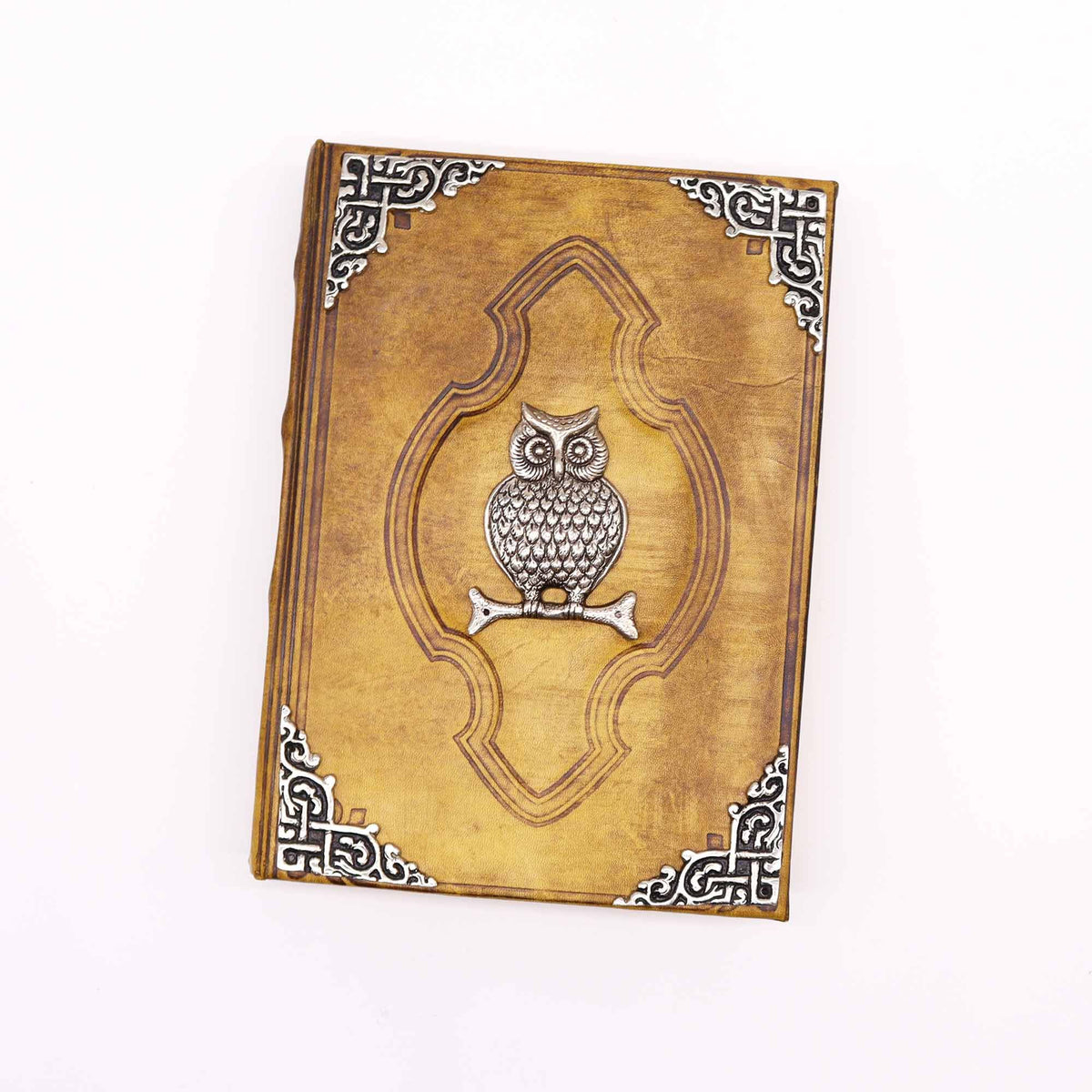 Hefty Coffee Tan Leather Book, Zinc Owl – 18x26 cm – view 5