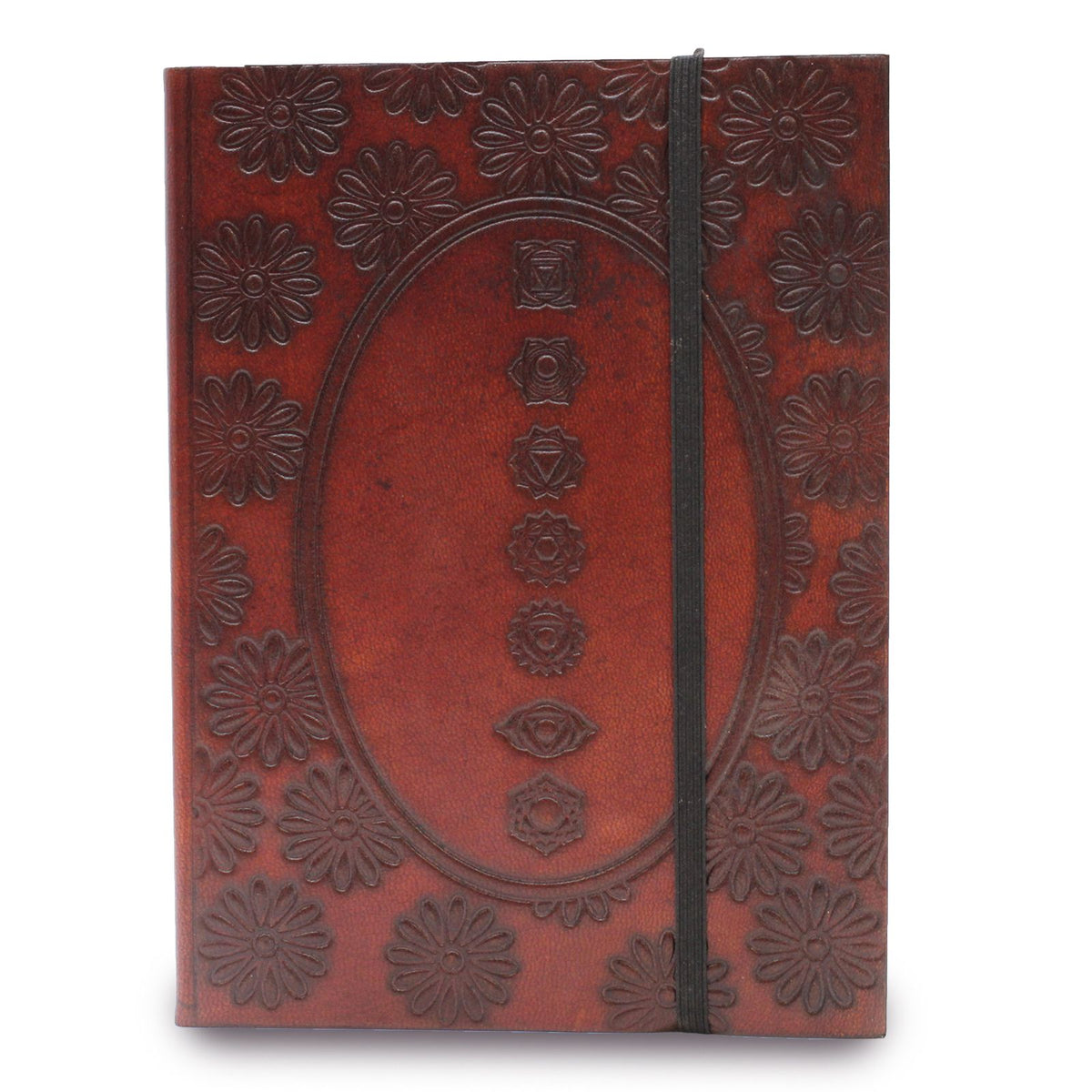 Small Vegetable Tanned Leather Notebook with Strap – Chakra Mandala