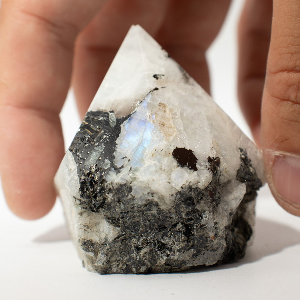 Rainbow Moonstone Top Polished Gemstone Point, pack of 5-6 pieces – view 3