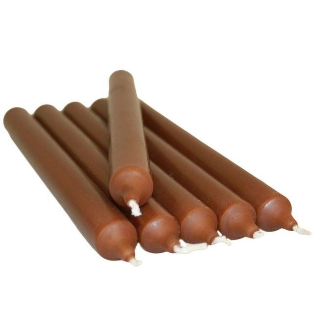 Coffee Brown Dinner Candles - Pack of 5