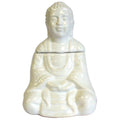 Sitting Buddha Ceramic Oil Burner - White