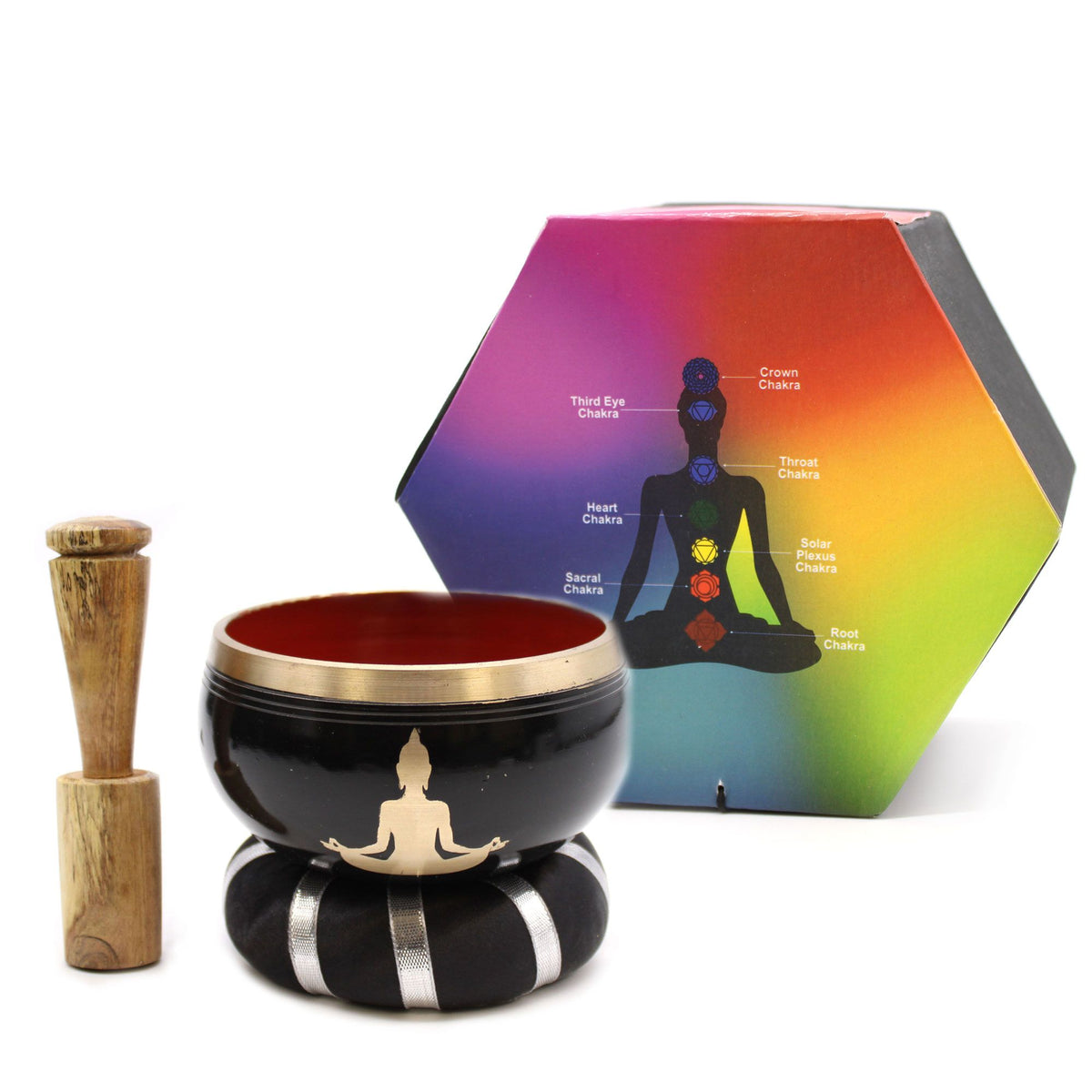 Buddha Singing Bowl Set - Black/Orange (10.7cm) – view 7