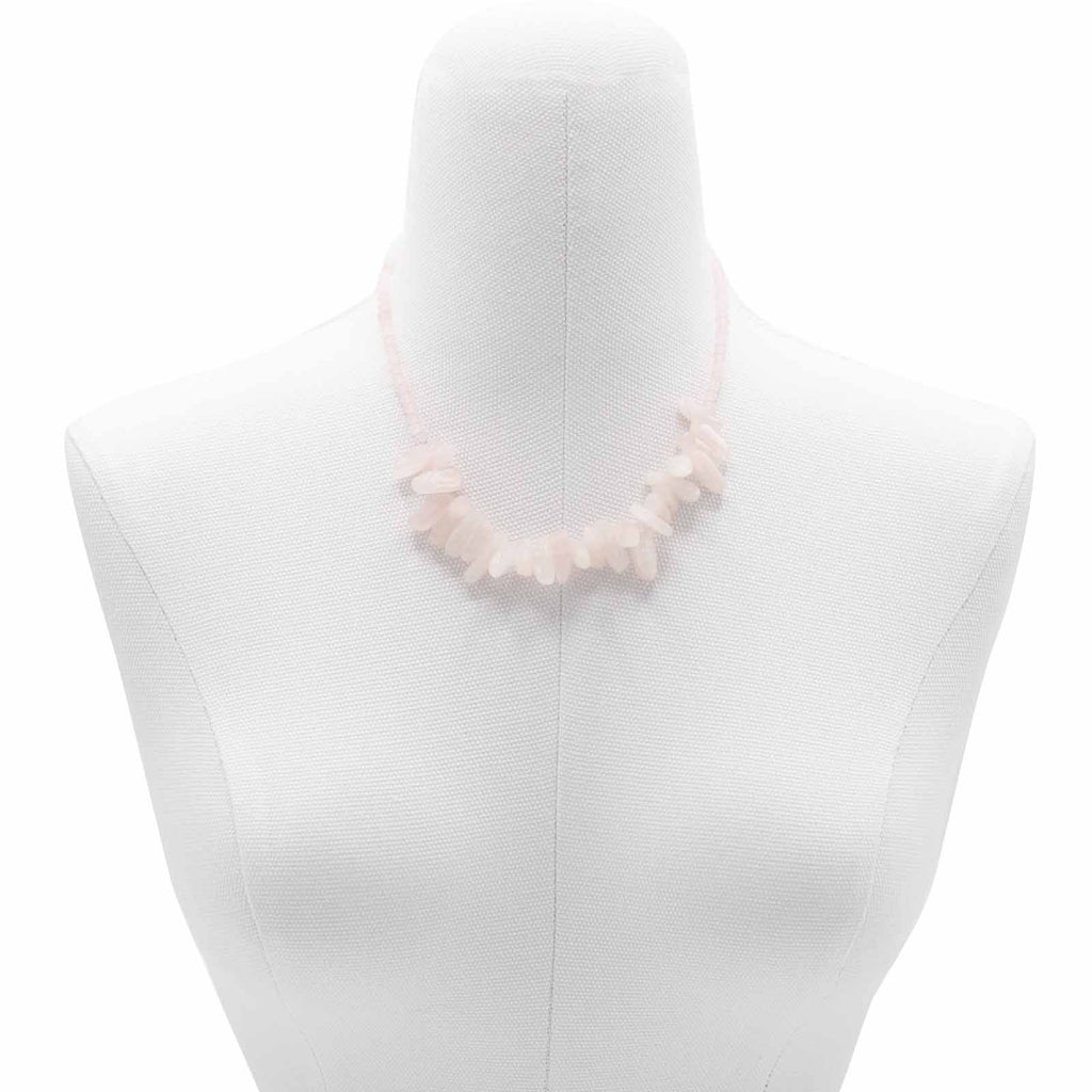 Rose Quartz Longstone Gemstone Necklace