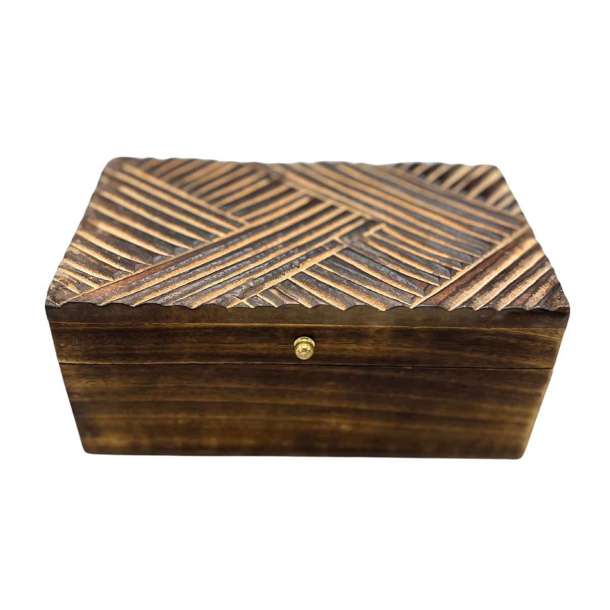 Vintage Deco Wooden Storage Box - Antique Lines, 22 x 12 cm – view 2