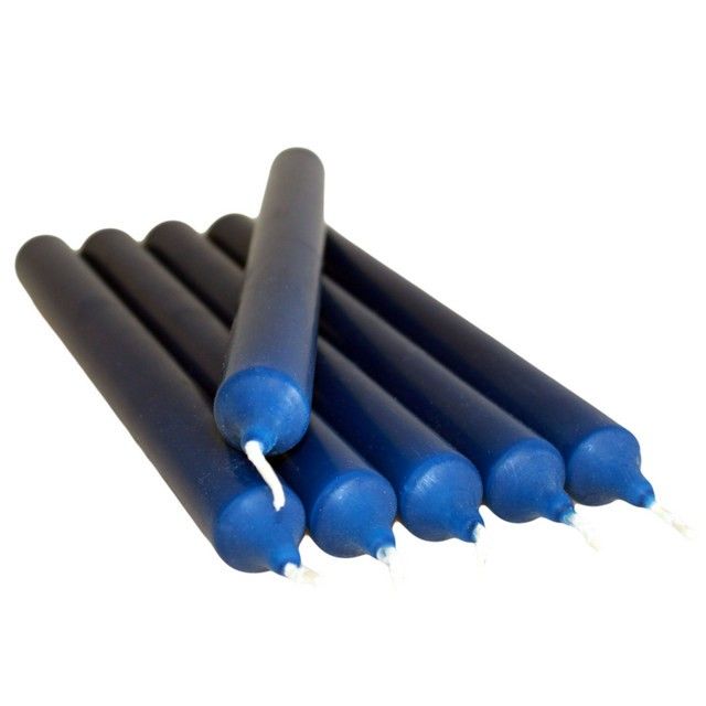Navy Blue Dinner Candles - Pack of 5