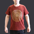 Nomad Sari Stonewashed Cotton T-Shirt – Mandala – Maroon – Small – view 4