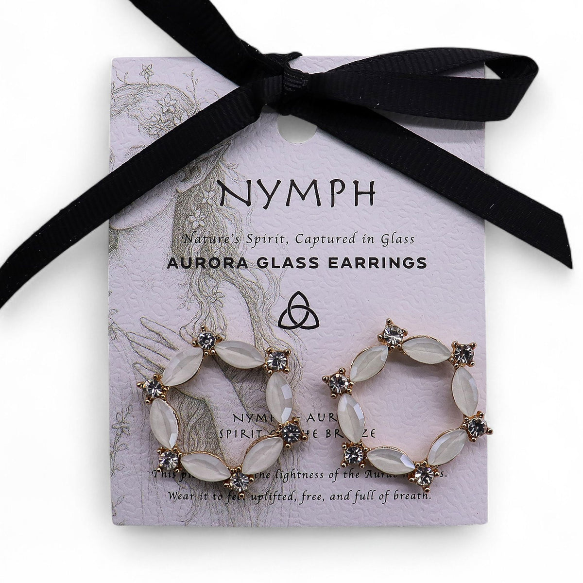 Nymph Pearl Loop Vintage Glass Earrings