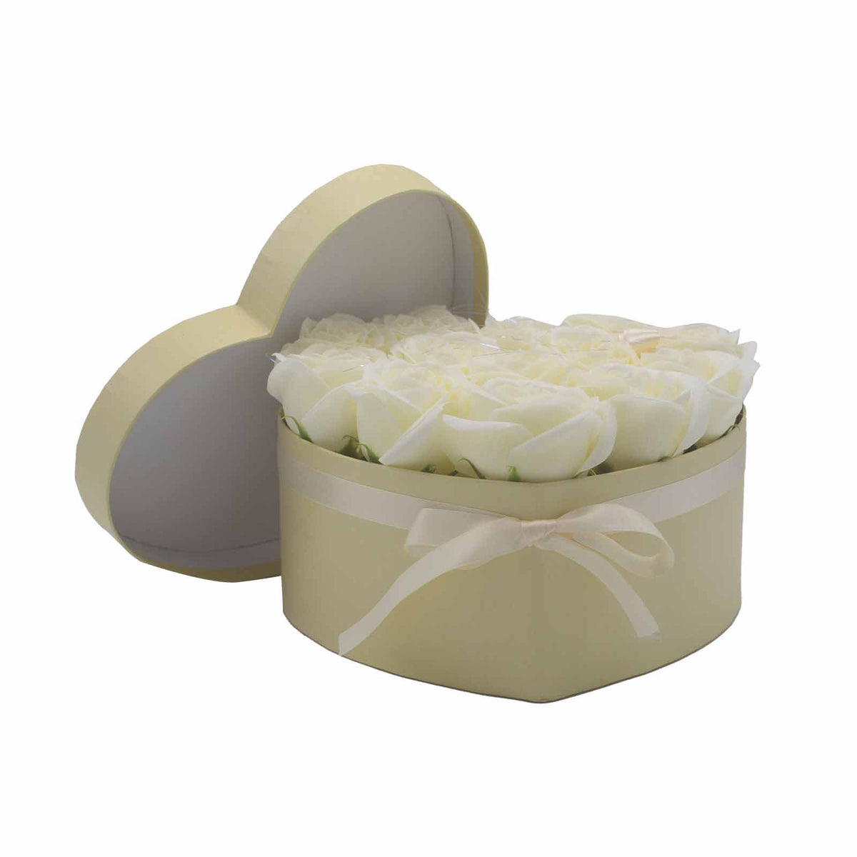 13 Cream Soap Roses Heart Gift Box – view 9